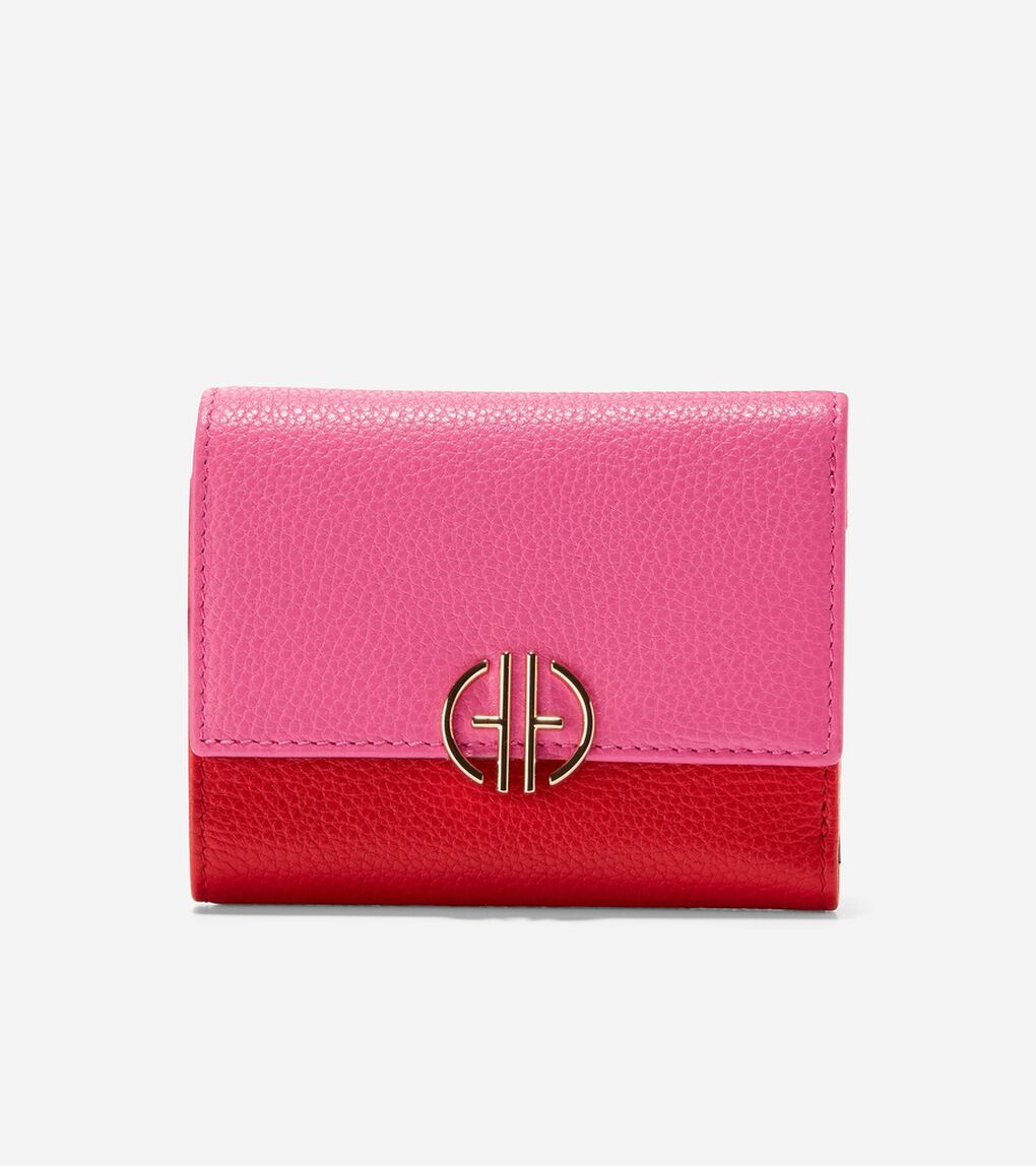レザー スモール トライフォールド ウォレット womens.