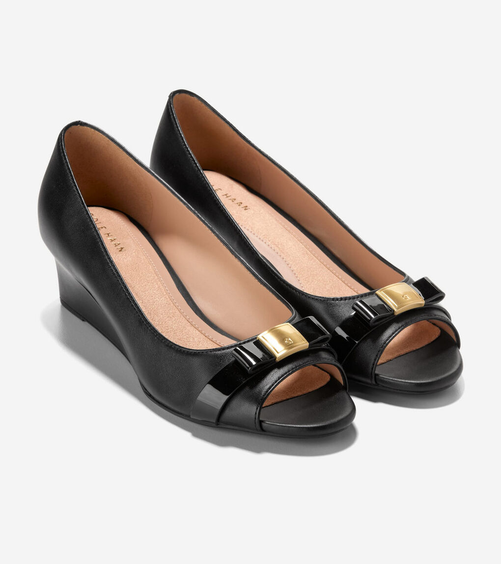 ゴートゥー マルタ ピープトゥ ボウ ウェッジ womens