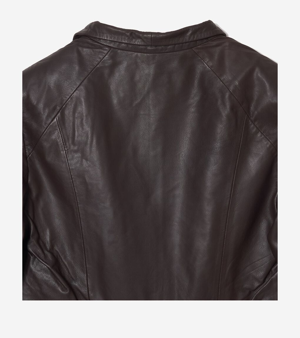 モウルデッドカラーアシンメトリックレザージャケット womens.