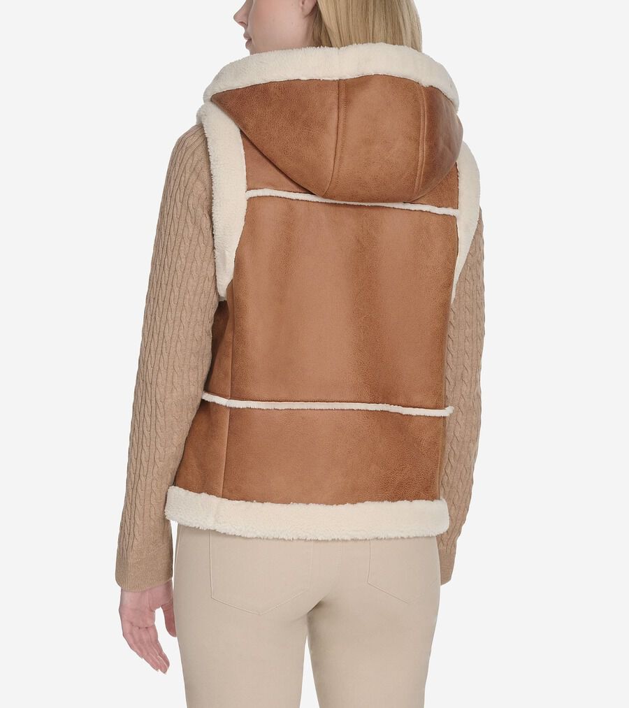 ワックスド スエード シアリング ベスト womens 0.0 | COLE_HAAN