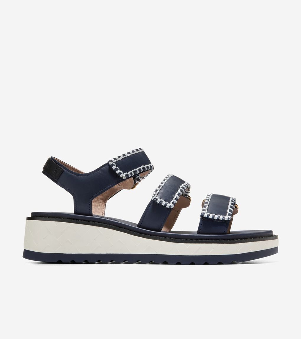 グランドプロ デイリン ウェッジ トリプル ストラップ サンダル womens