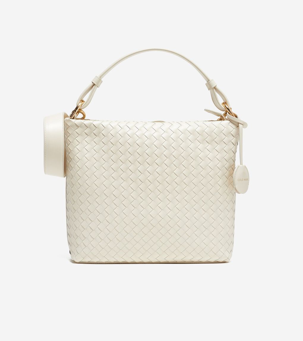 スモール ウォーブン レザーショルダー バッグ womens.