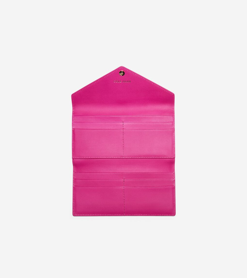 カラーブロック フラップ ウォレット womens.