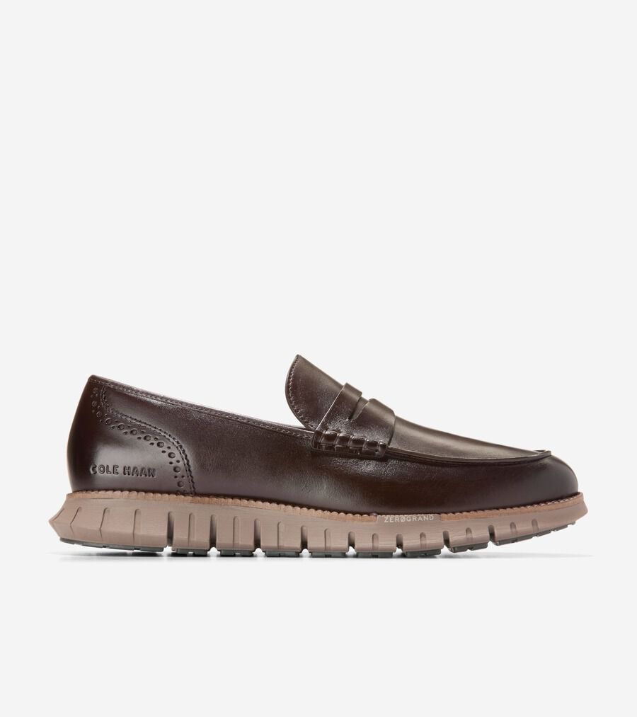コールハーン　ゼログランド　ブラウン 4.ゼログランド プレーントゥ ウォータープルーフ mens. 0.0