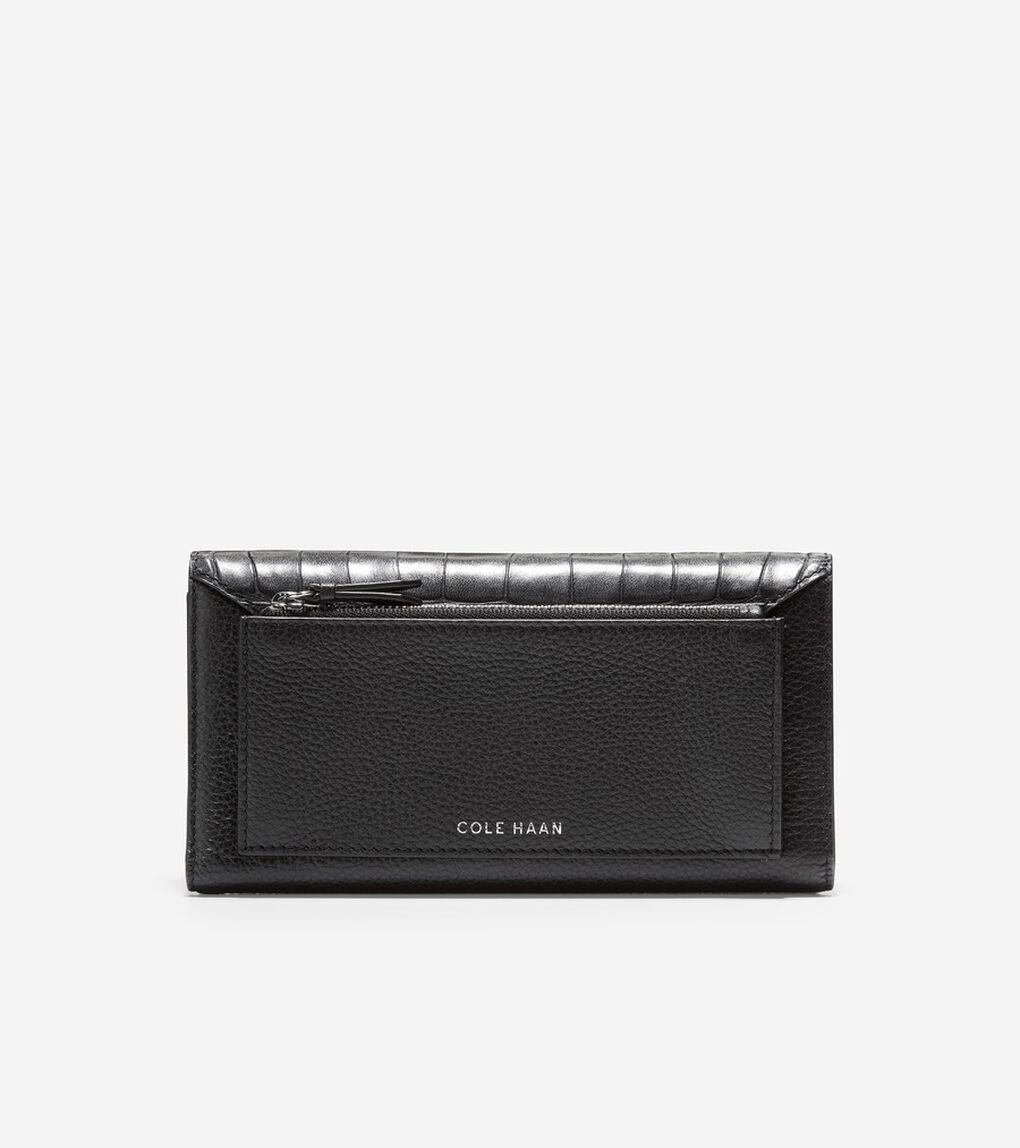 カラーブロック フラップ ウォレット womens.