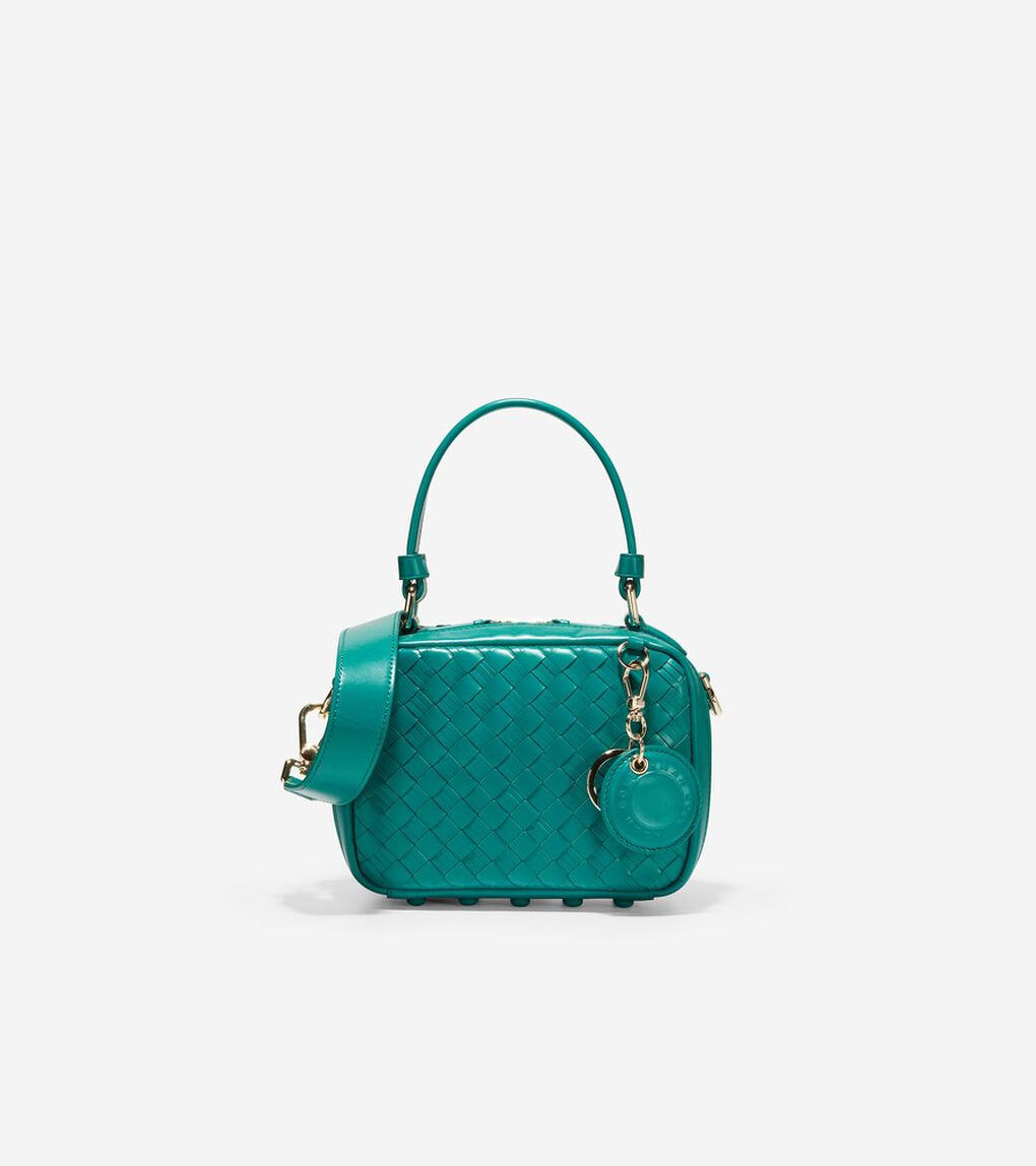 ウォーブン レザー ミニ ボストン バッグ Womens ディープ レーク 公式 コール ハーン Cole Haan オンラインストア