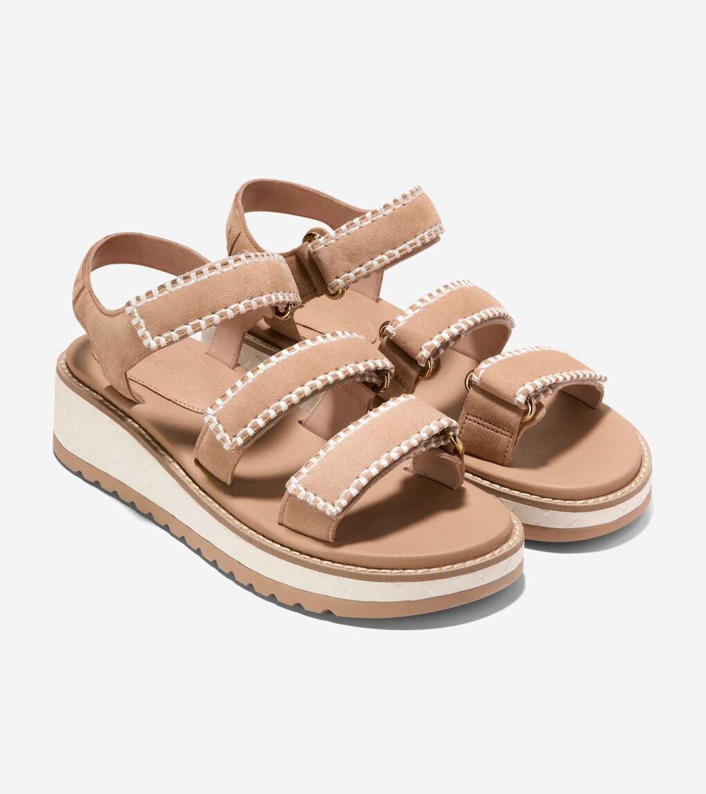 グランドプロ デイリン ウェッジ トリプル ストラップ サンダル womens