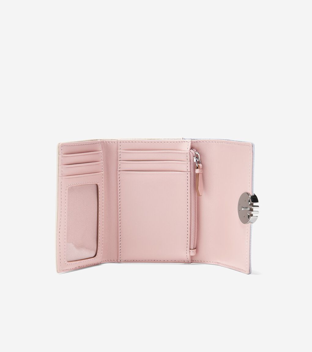 レザー スモール トライフォールド ウォレット womens.