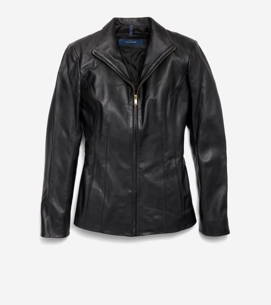 KENNETH COLE NEW YORK Leather Jacket Black | eBay