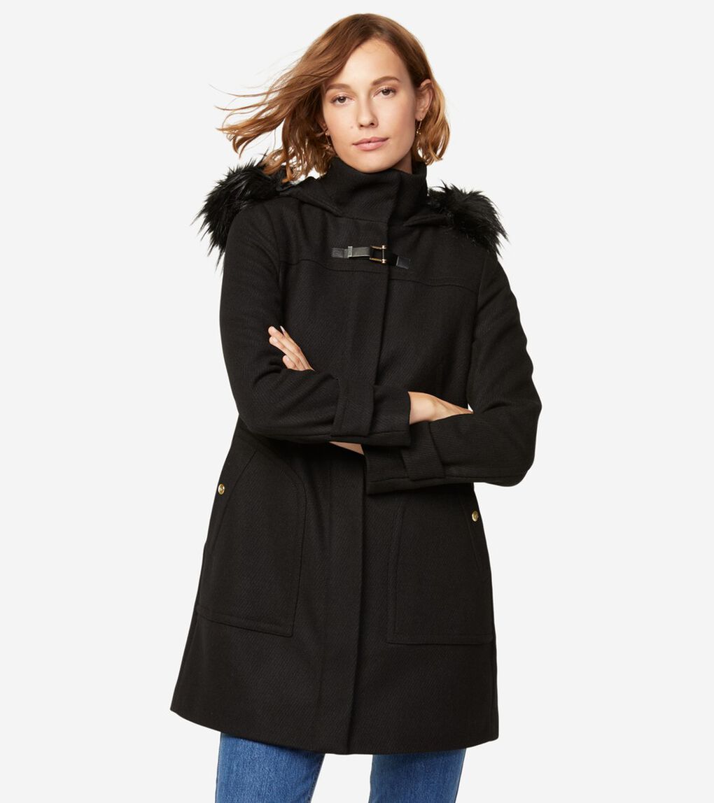 ウール ツイル フーテッド ダッフル コート womens.