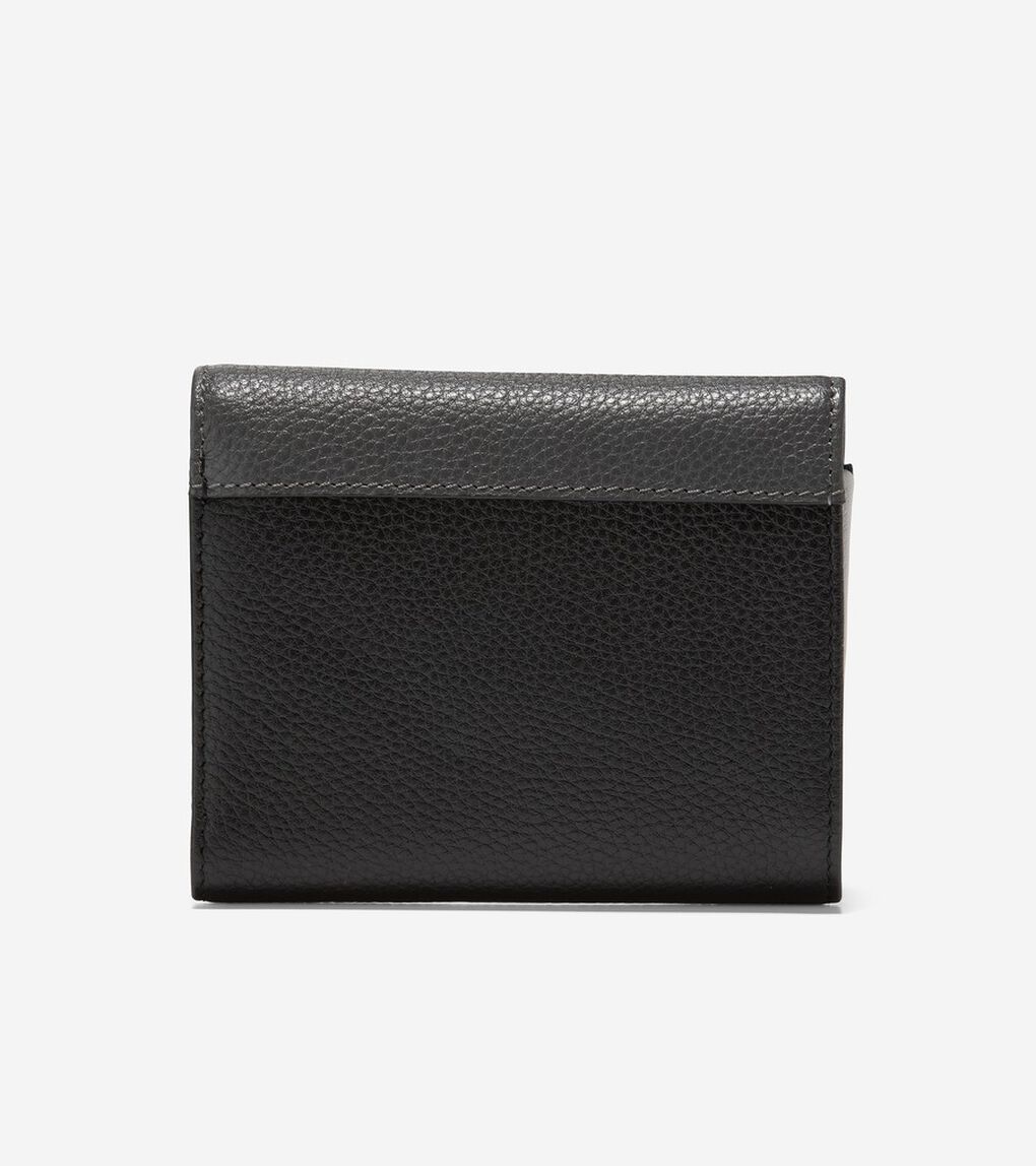レザー スモール トライフォールド ウォレット womens.