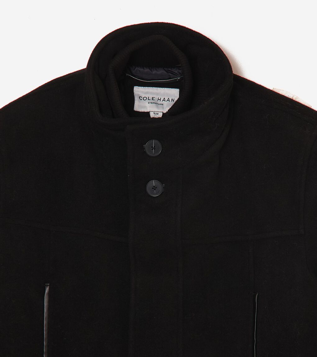 カー コート ウィズ フェイク レザー ディテールズ mens