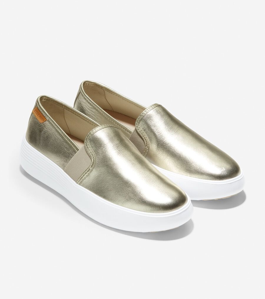 グランド クロスコート フラットフォーム スリッポン womens