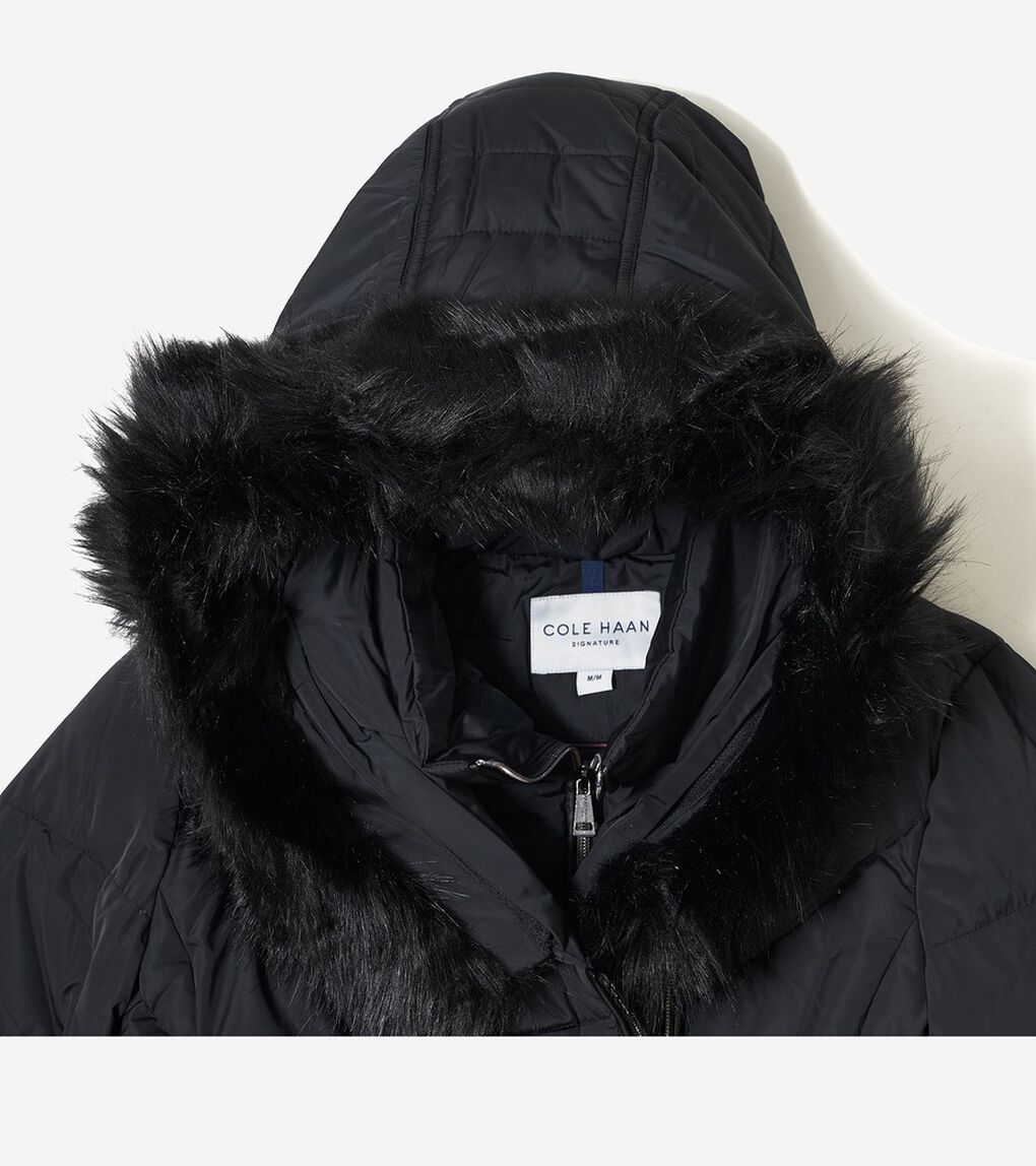 タフタ ダウン コート フード付き womens.