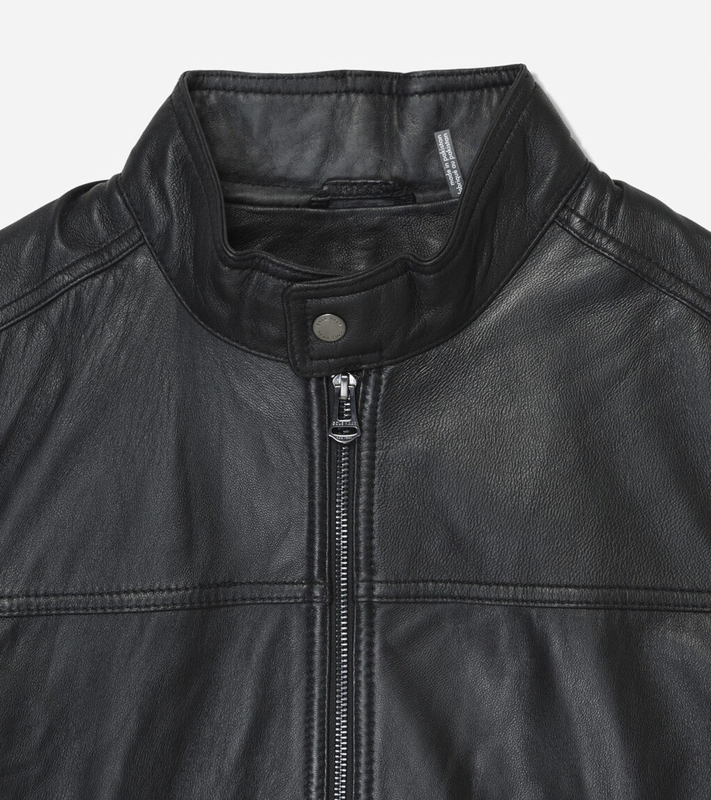 スムース レザー レーサー ジャケット mens.