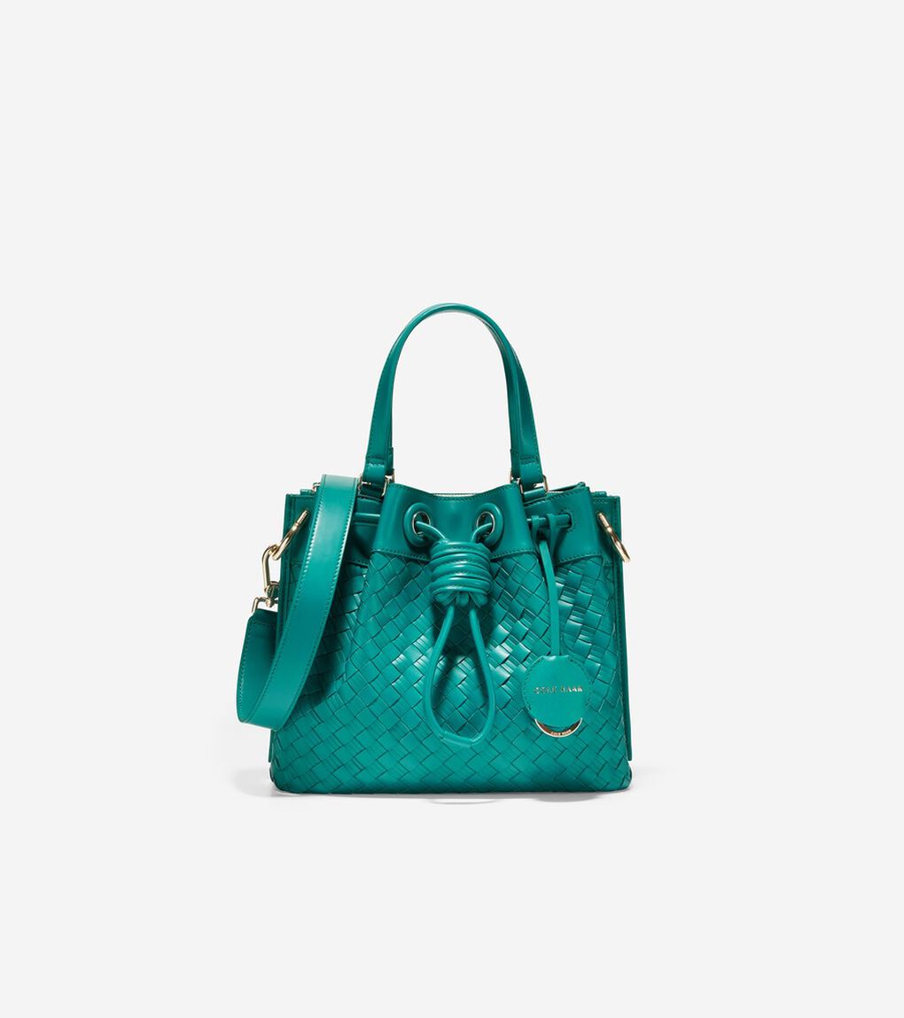 ウォーブン レザー スモール バケットバッグ womens.