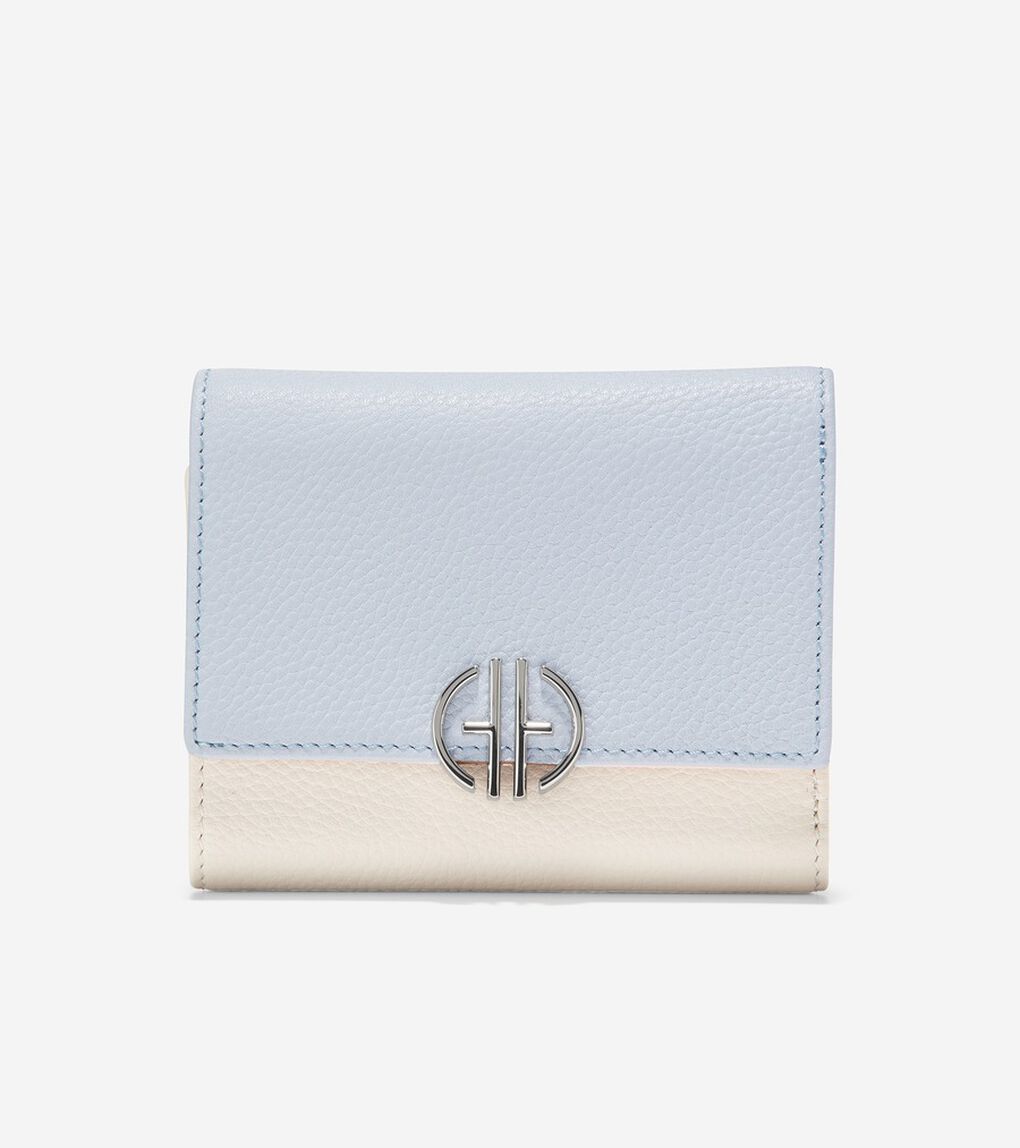 レザー スモール トライフォールド ウォレット womens.