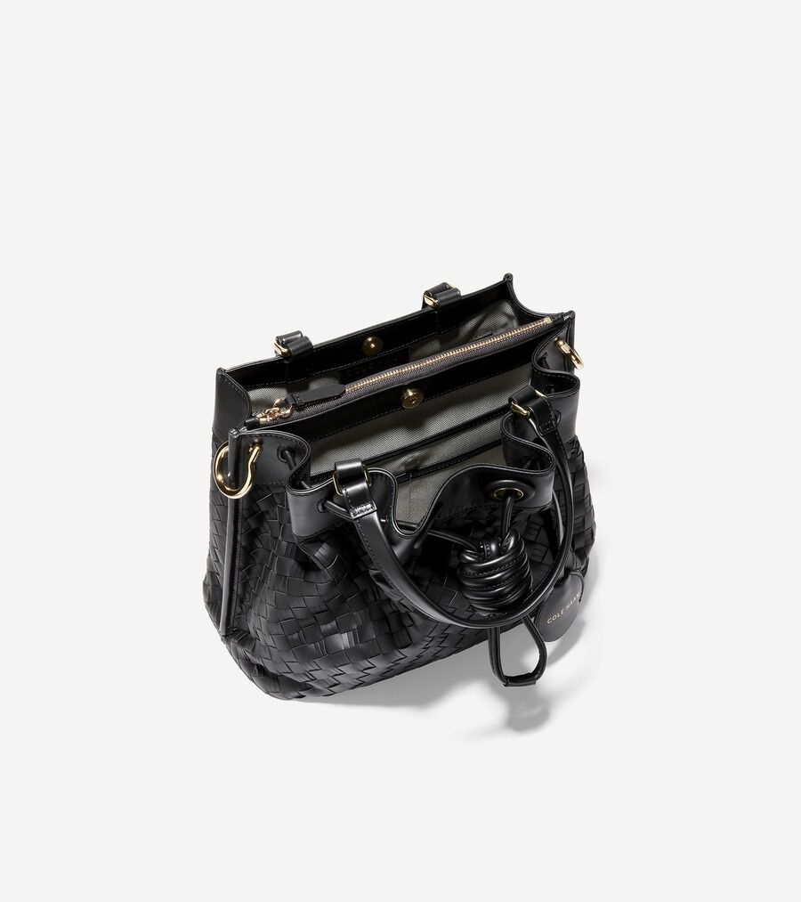 ウォーブン レザー スモール バケットバッグ womens. 34200
