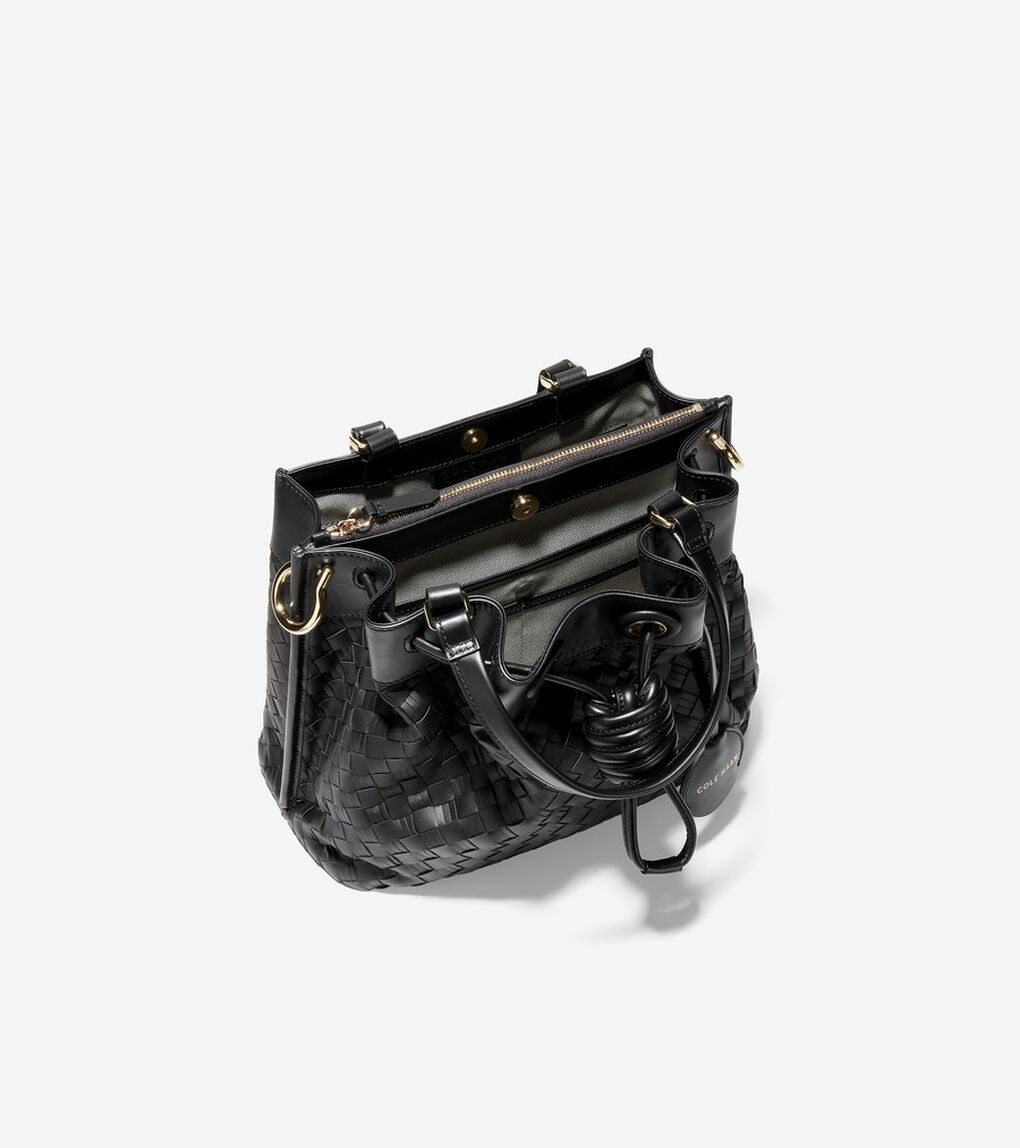 ウォーブン レザー スモール バケットバッグ womens.
