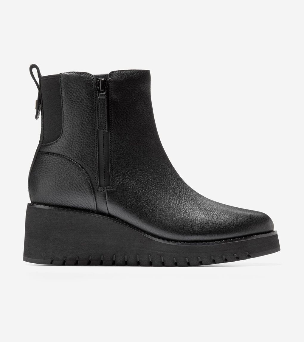 ゼログランド シティ ウェッジ サイド ジップ ブーツ ウォータープルーフ womens.