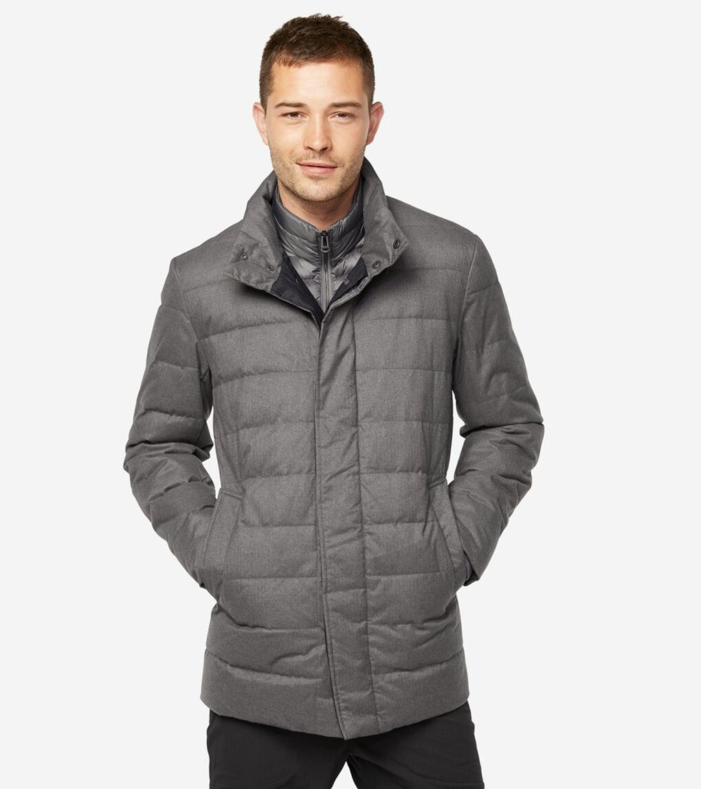 フランネル ダウン スタンド カラー コート mens.