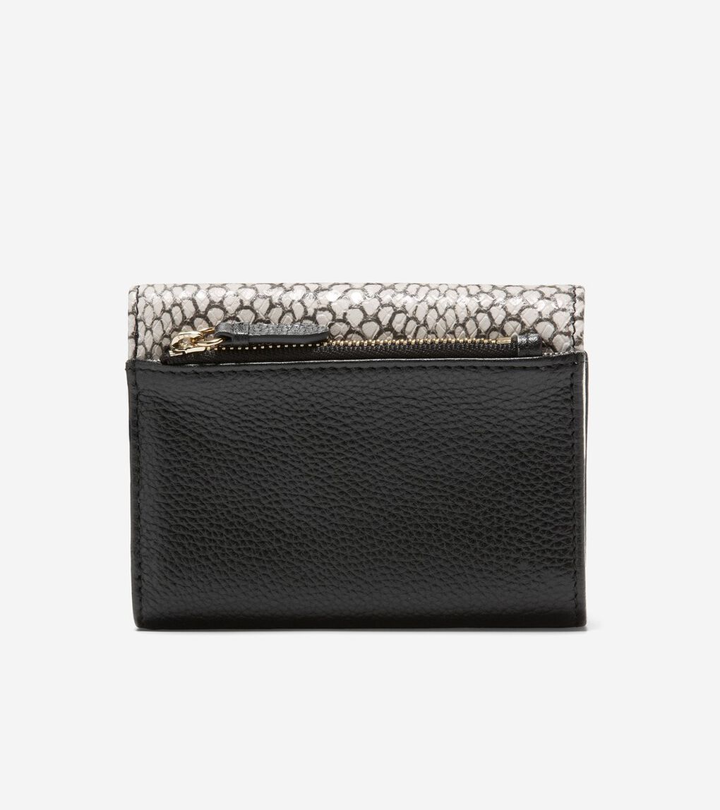レザー スモール トライフォールド ウォレット womens.