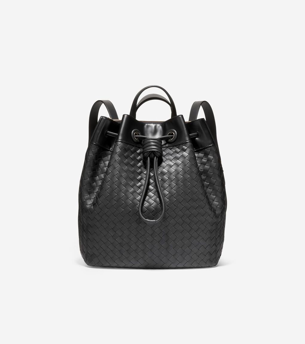 ウォーブン レザー ドローストリング バックパック womens.