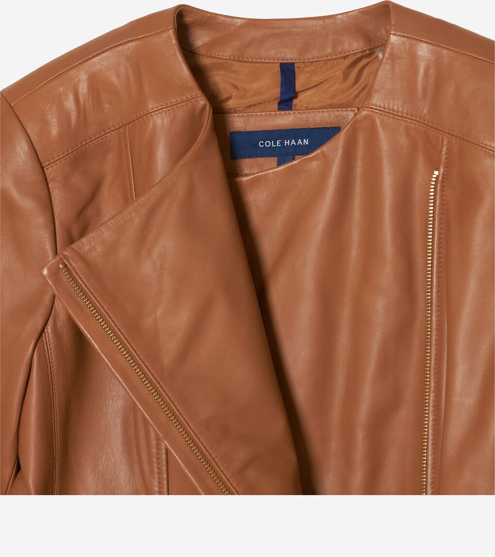 アシンメトリカルレザージャケット womens.