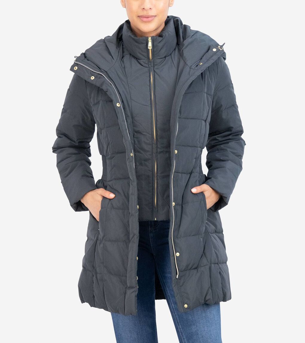 シグネチャー 32IN タフタ ダウン コート womens