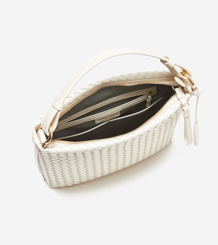 スモール ウォーブン レザーショルダー バッグ womens. 18000 | COLE_HAAN