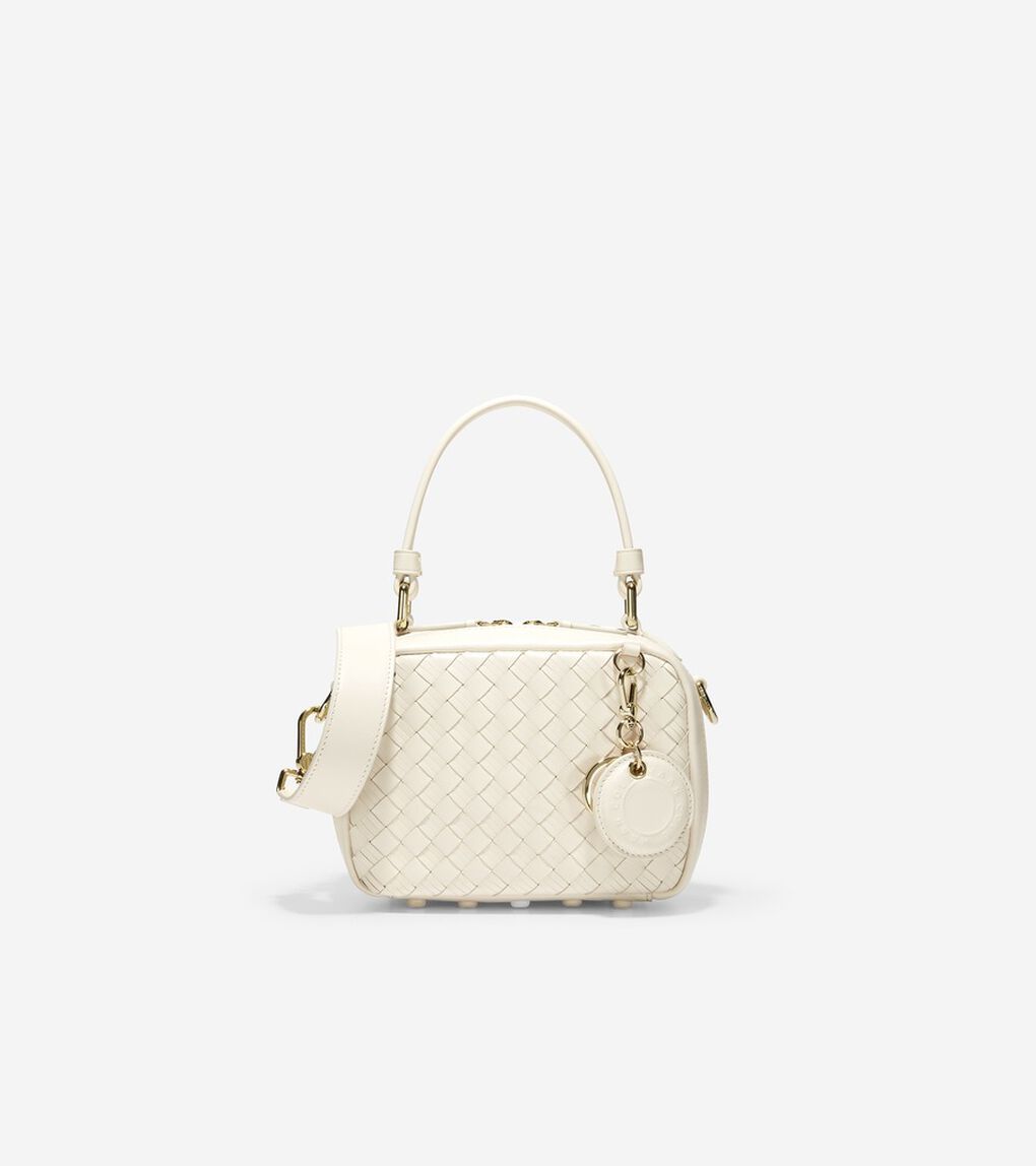 ウォーブン レザー ミニ ボストン バッグ womens.