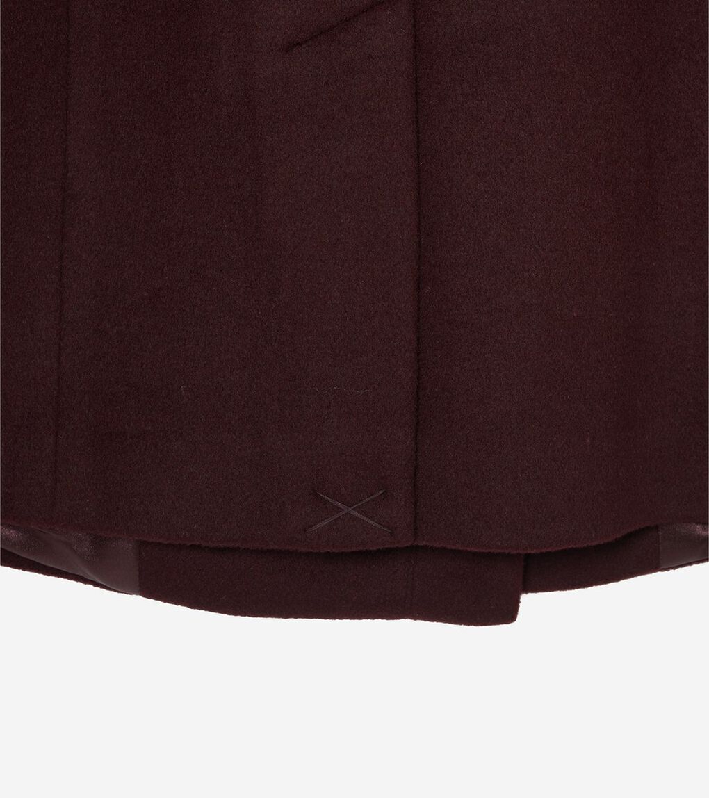 ジップアップアシンメトリカル コートW/ファーカラー womens.