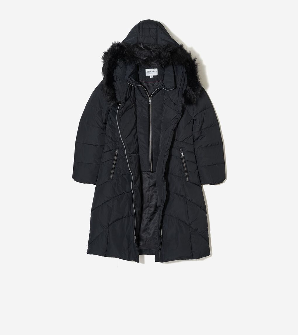 タフタ ダウン コート フード付き womens.