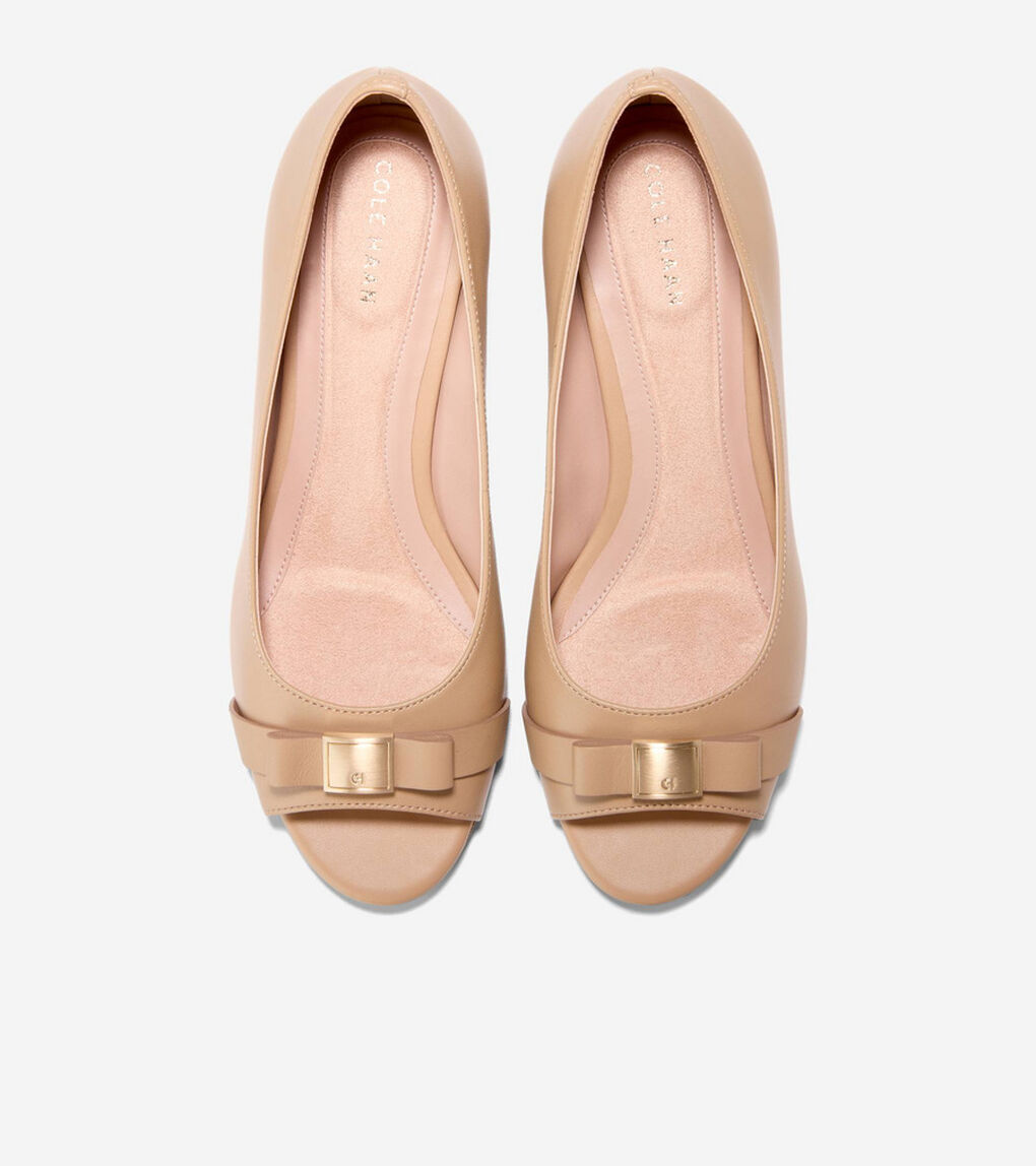 ゴートゥー マルタ ピープトゥ ボウ ウェッジ womens