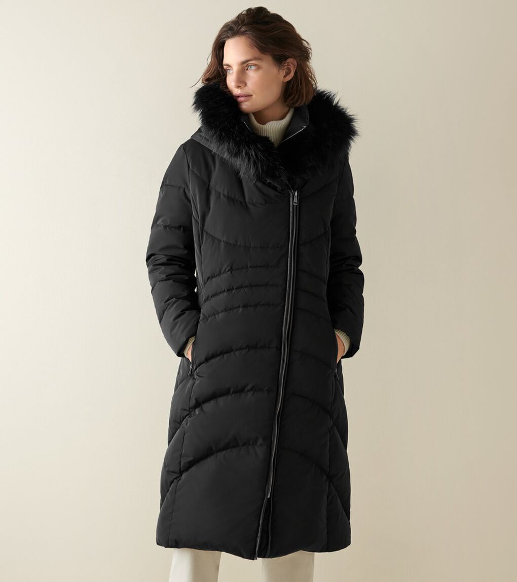 タフタ ダウン コート フード付き womens.