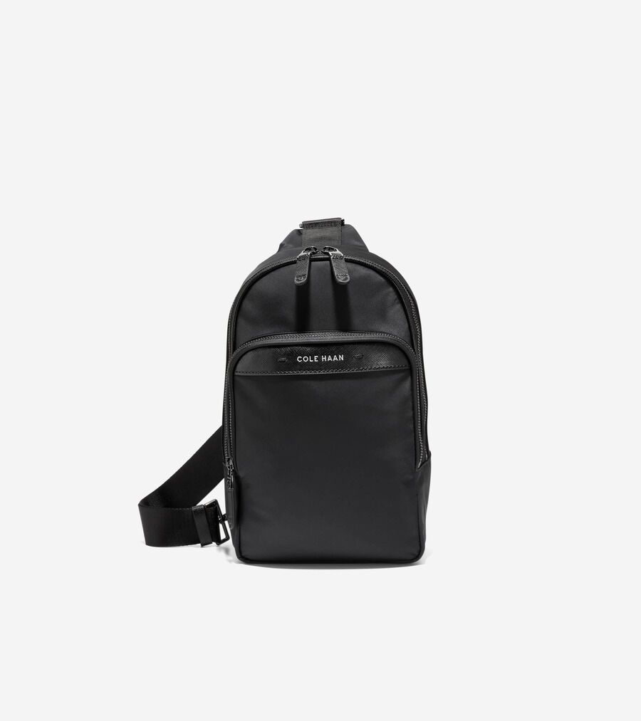 COLE HAAN ブラック リュック　ショルダー　トート ナイロンフラップバックパック womens（バックパック/リュック