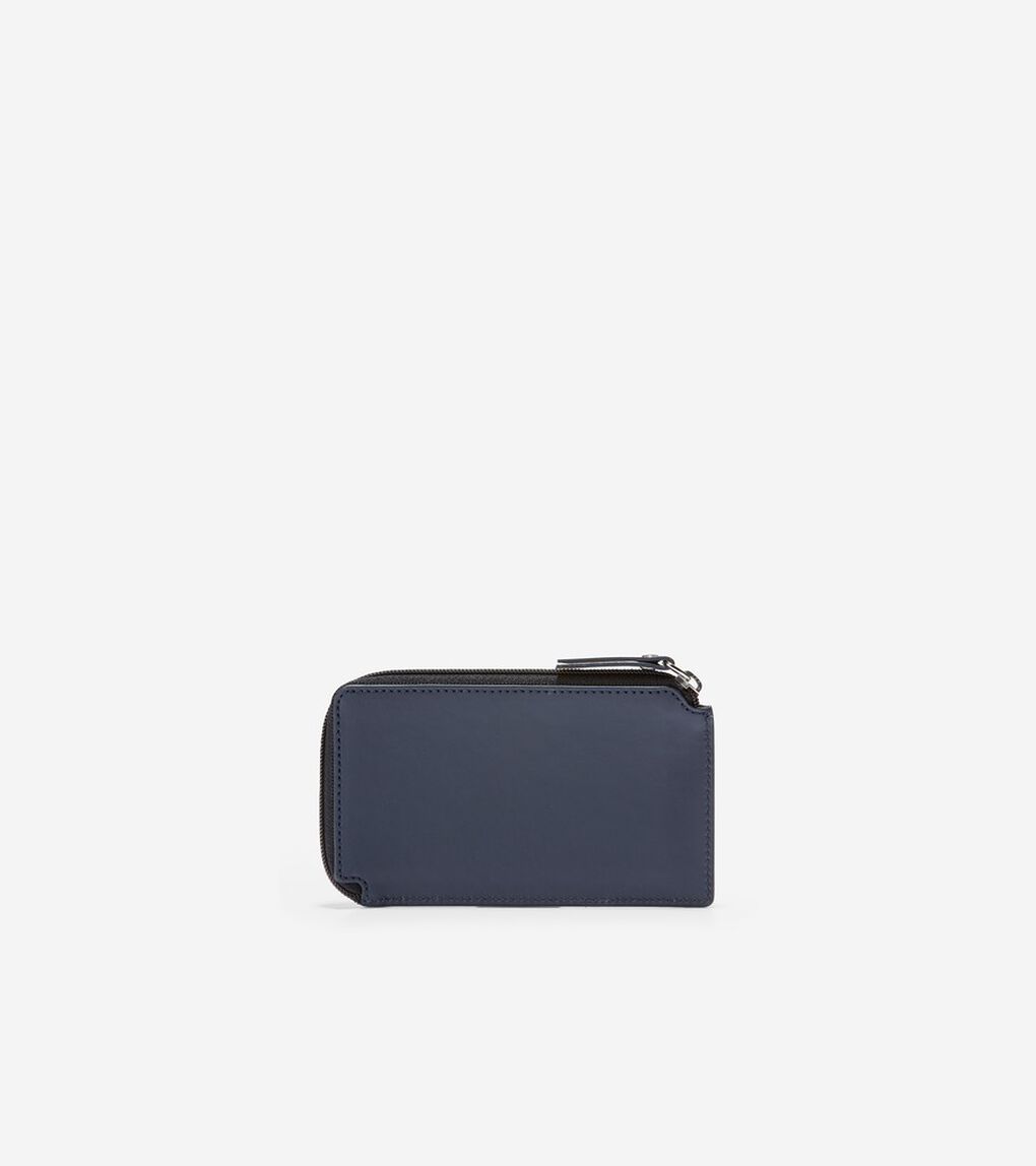 ラバーライズド レザー ハーフ ジップ カード ケース mens.