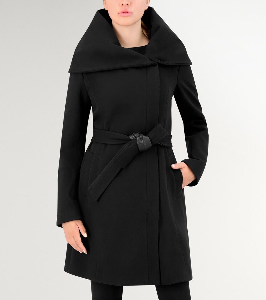 ベルテッド アシンメトリカル ジップ フロント ツイルコート womens