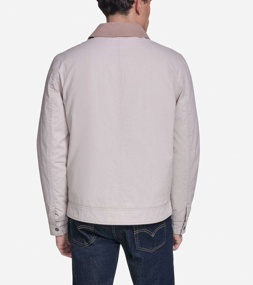 コーティッド コットン トラッカー ジャケット mens