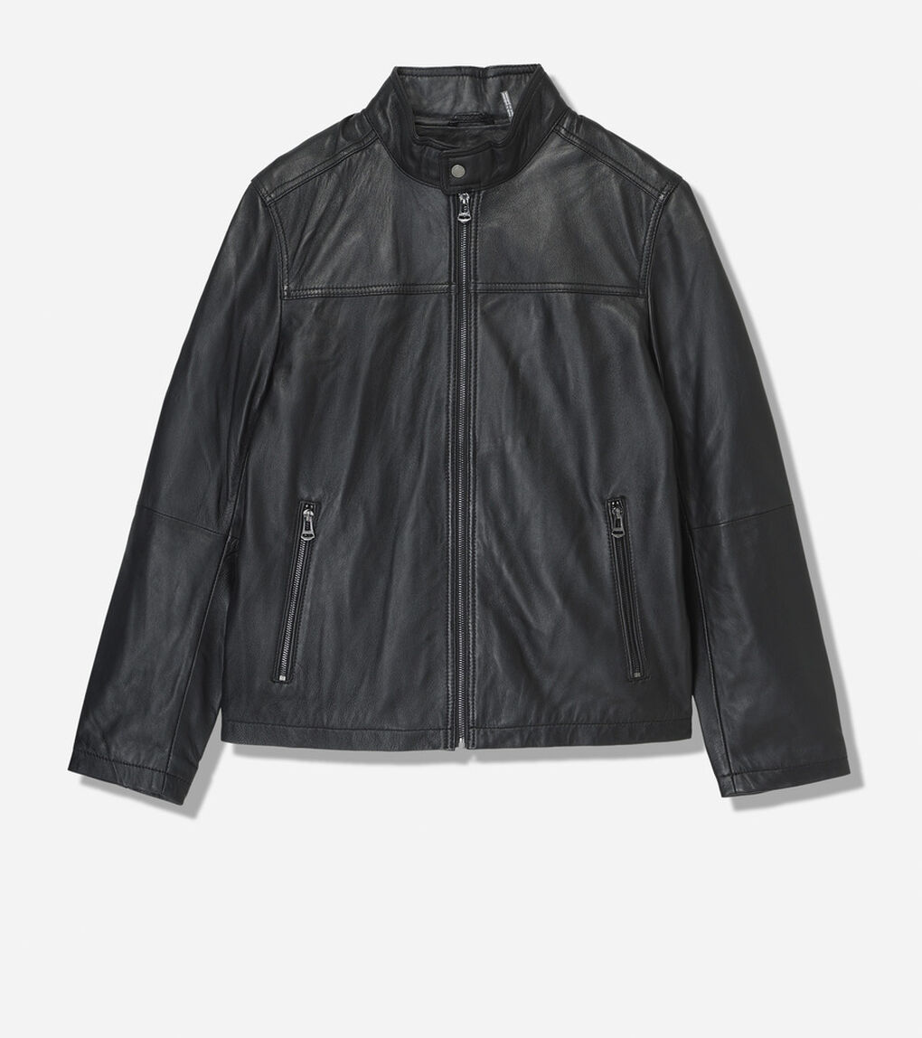 スムース レザー レーサー ジャケット mens.