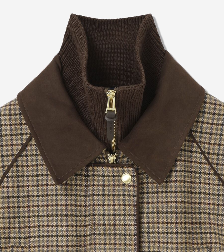 ハウンドトゥース ウール ハンター ジャケット womens. 70000 | COLE_HAAN