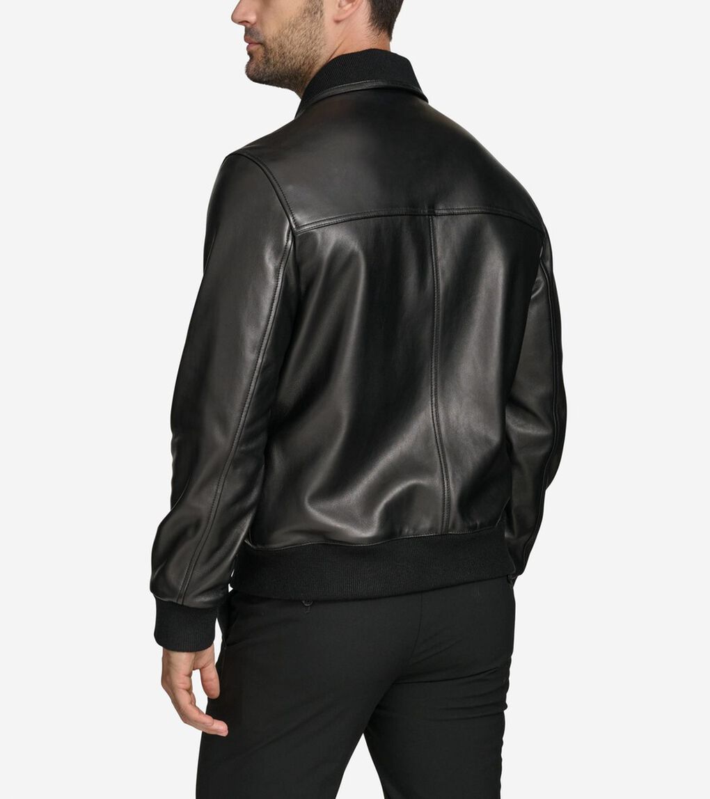 ソフトラムジャケットウィズニットカラー mens