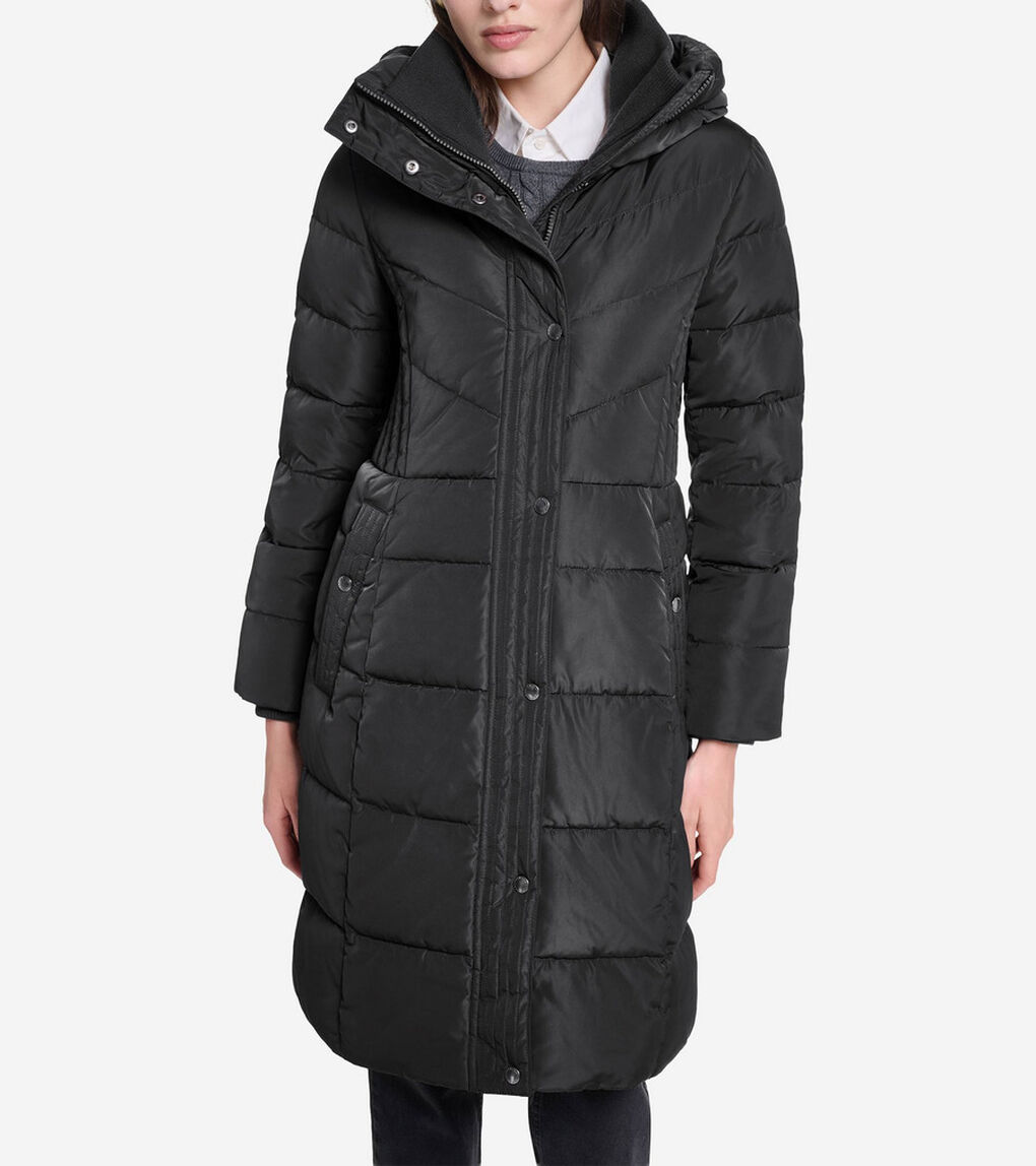 タフタ ダウン ジャケット ウィズ セットイン フード womens