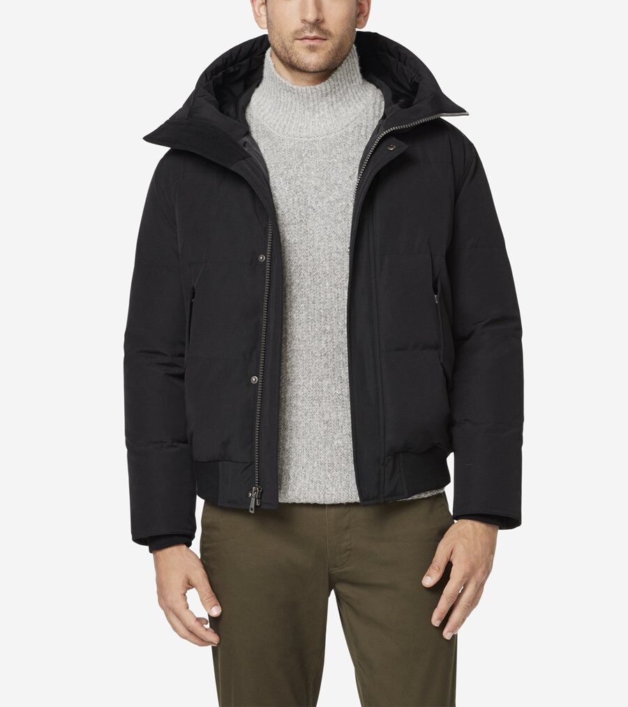 オックスフォード ダウン フーテッド ボンバー ジャケット mens. 0.0