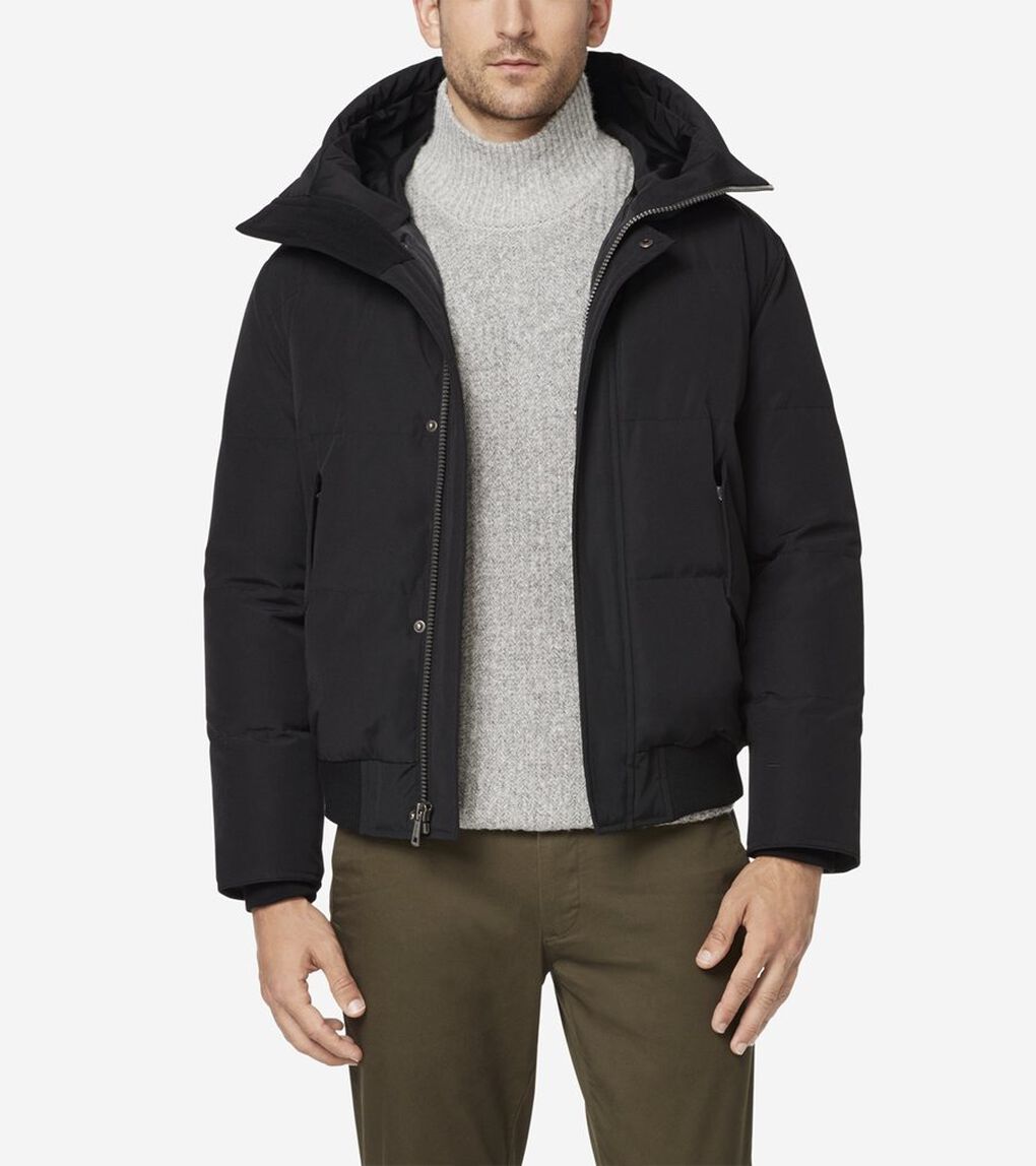 オックスフォード ダウン フーテッド ボンバー ジャケット mens. 0.0  