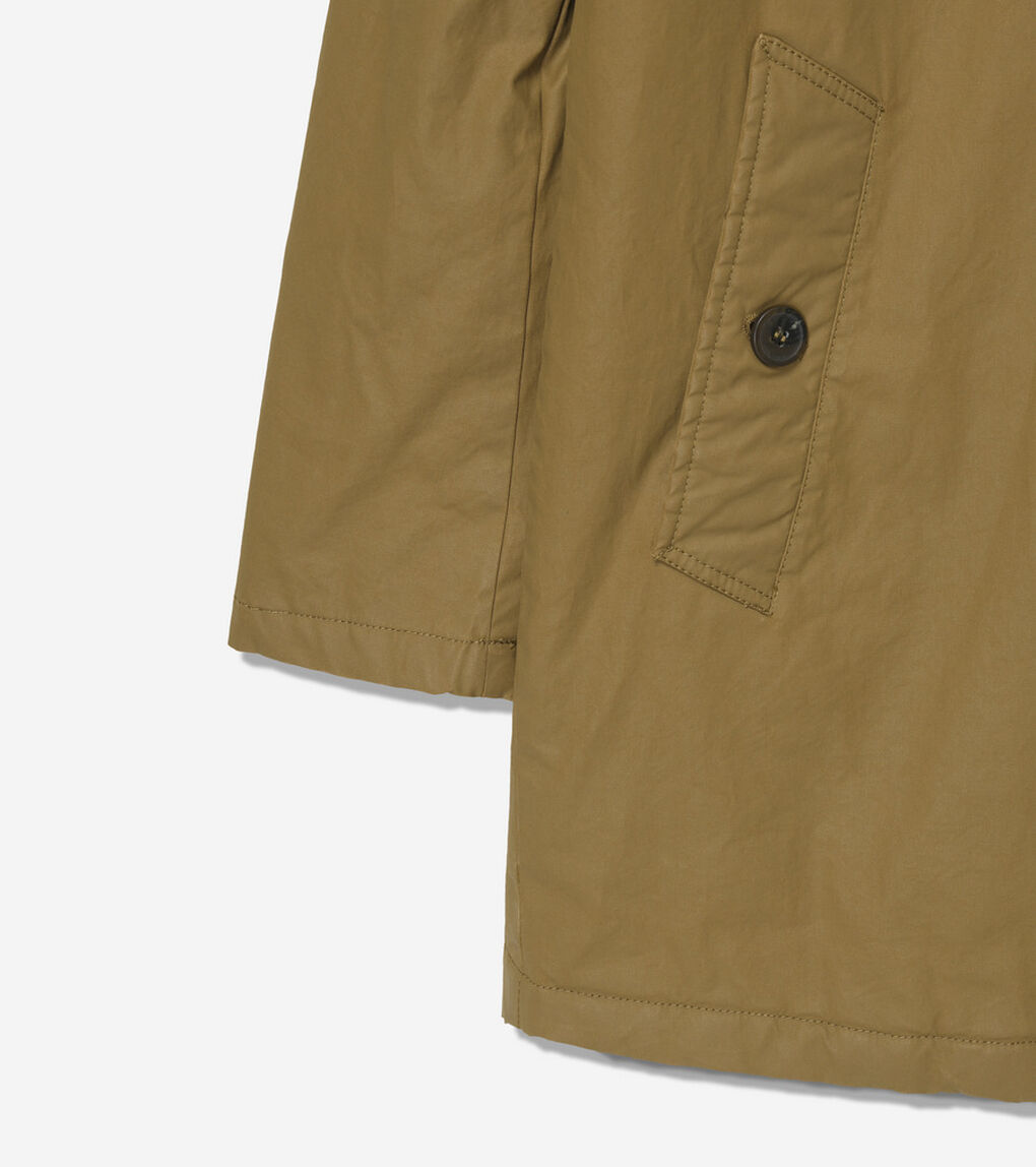 コーティッド コットン ロング バーン コート mens
