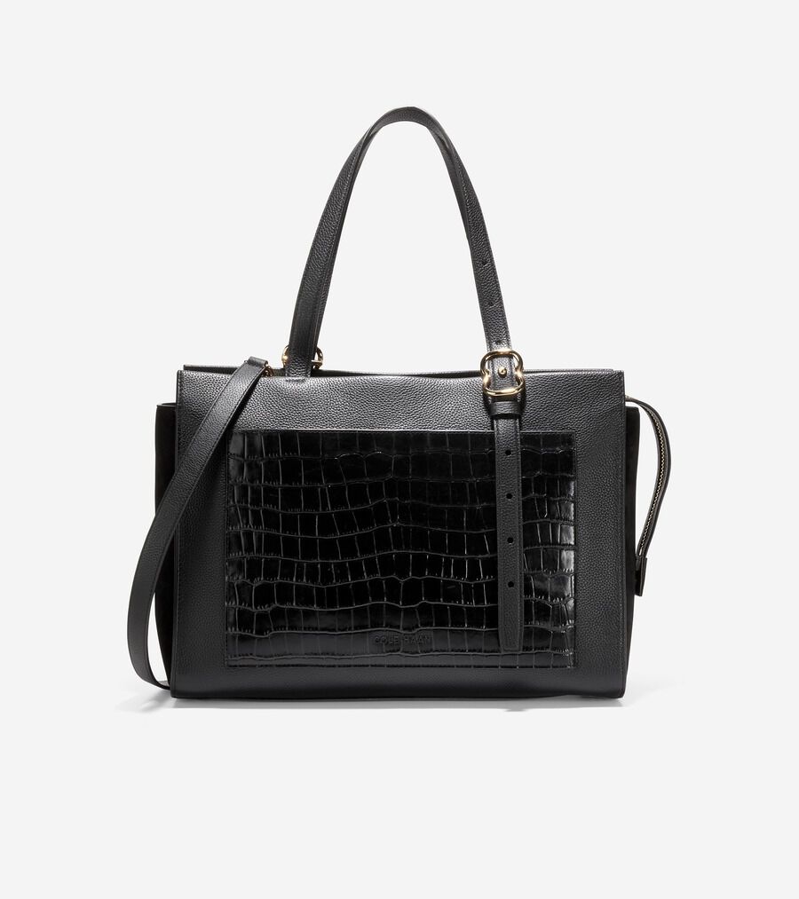 Cole haan コールハーン トートバッグ キャンバス×レザー 幾何学