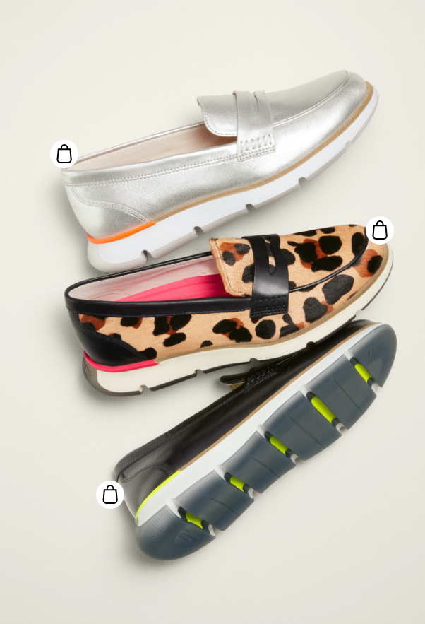 COLE HAAN ラムレザー 4.ゼログランド ローファー 6.5B シルバー
